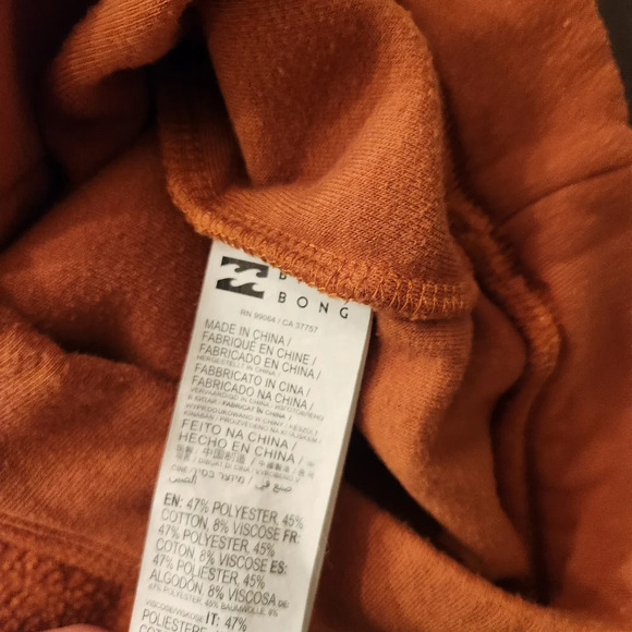 Billabong Orange Boxy Crewneck Sweatshirt size M - Picture 4 of 4